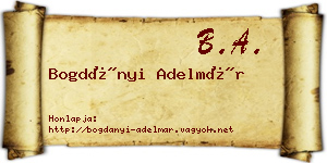 Bogdányi Adelmár névjegykártya
